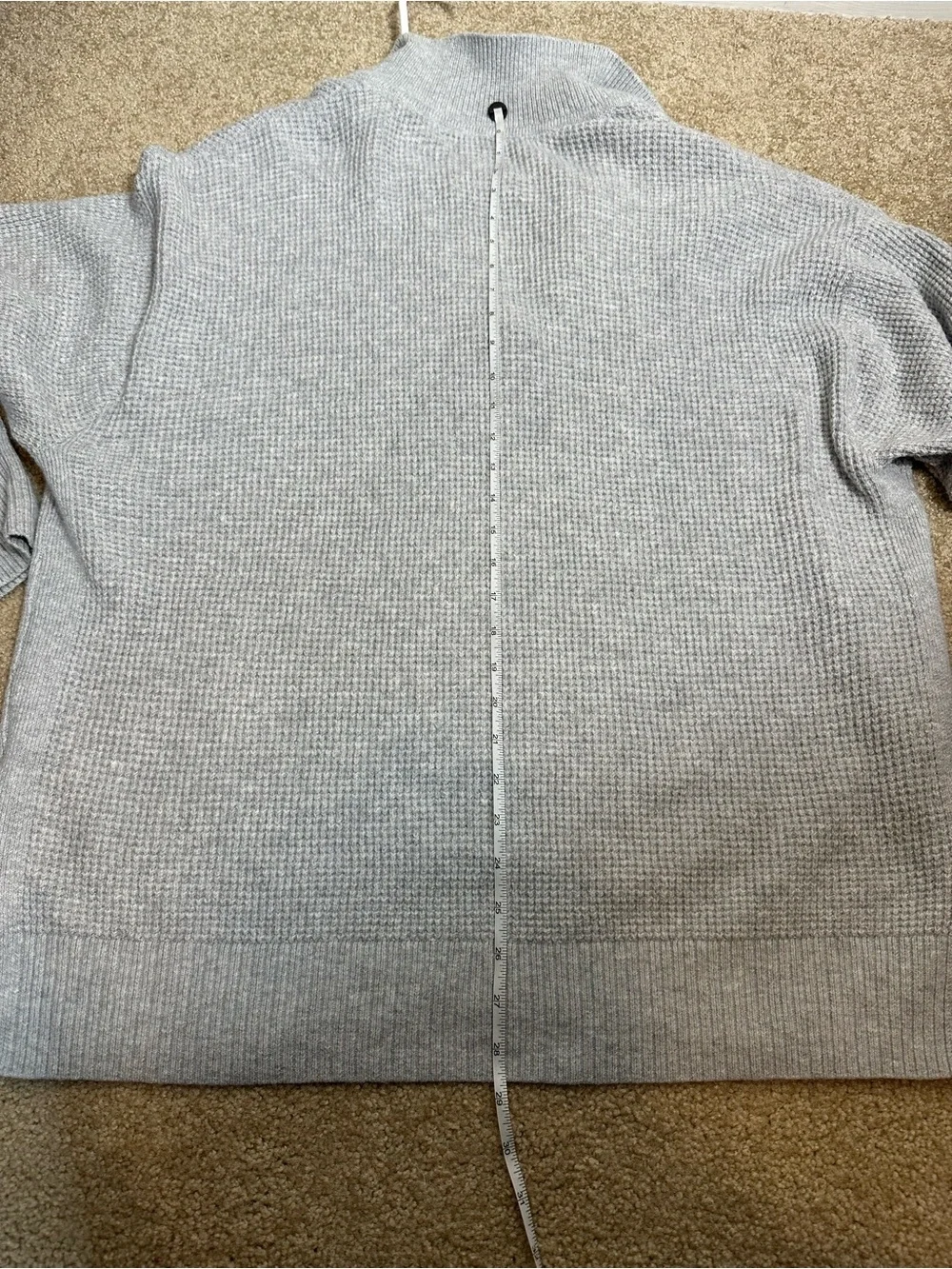Aerie Cozyup Waffle Knit Polo Sweater Gray Size L - Picture 9 of 9